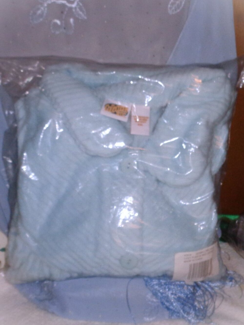 SOLD!!      -COLLECTIONS SUPER SOFT LUXURIOUS BLUE FLEECE BED JACKET-SZ XXL-